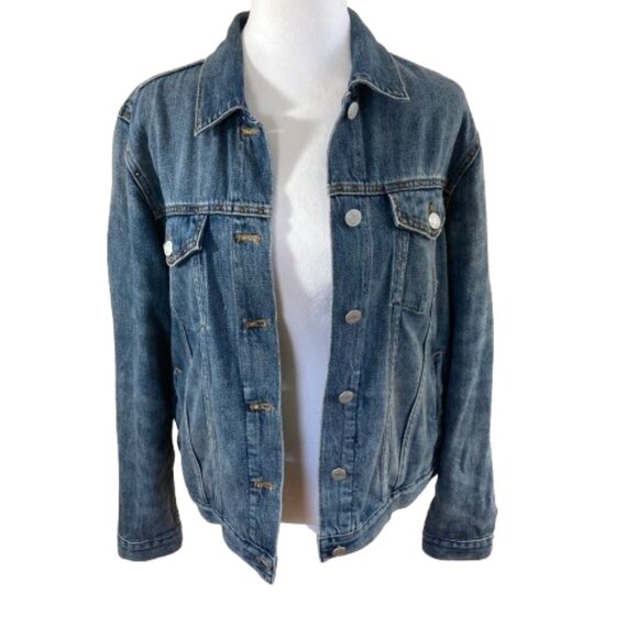 Gap 1969 Women's Iconic Jean Jacket Edgy Metal Studs, Classic Medium Fade, Large - Picture 1 of 15